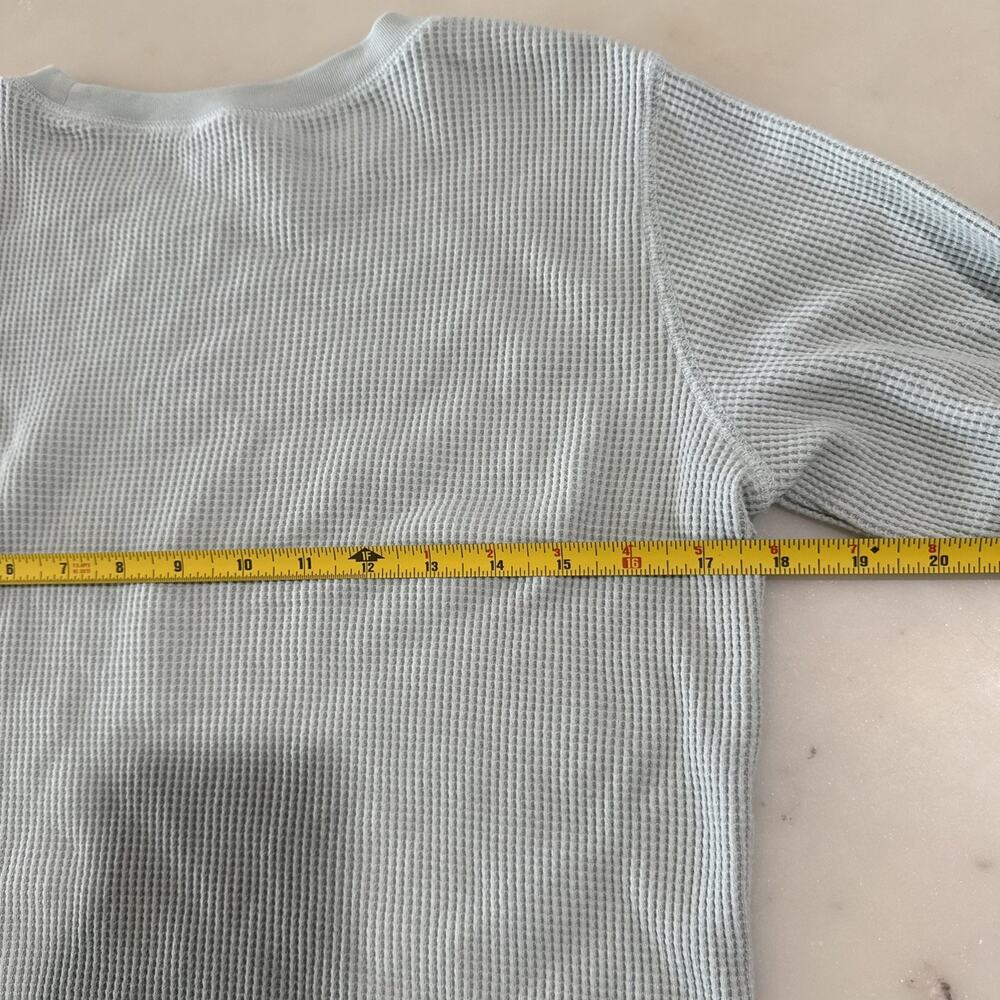 Uniqlo Waffle Knit Thermal Long Sleeve Shirt Women’s L Sage Green Crew Neck - Picture 9 of 9
